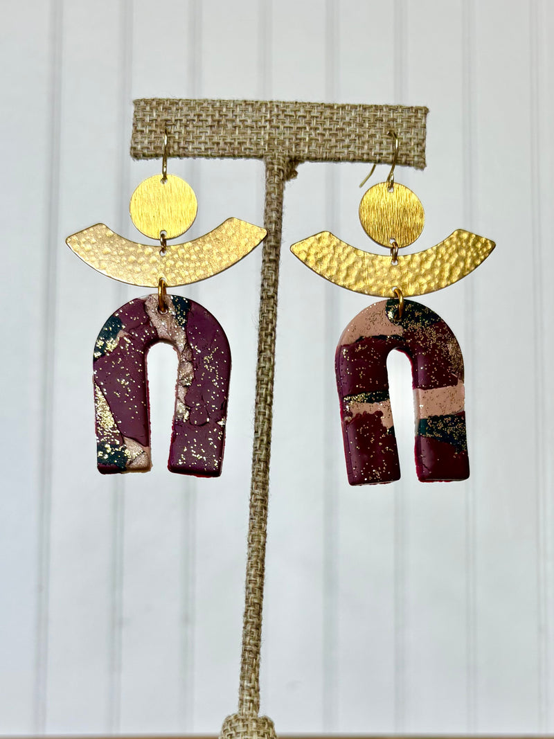 Hart Designs- Maroon Magic Earrings