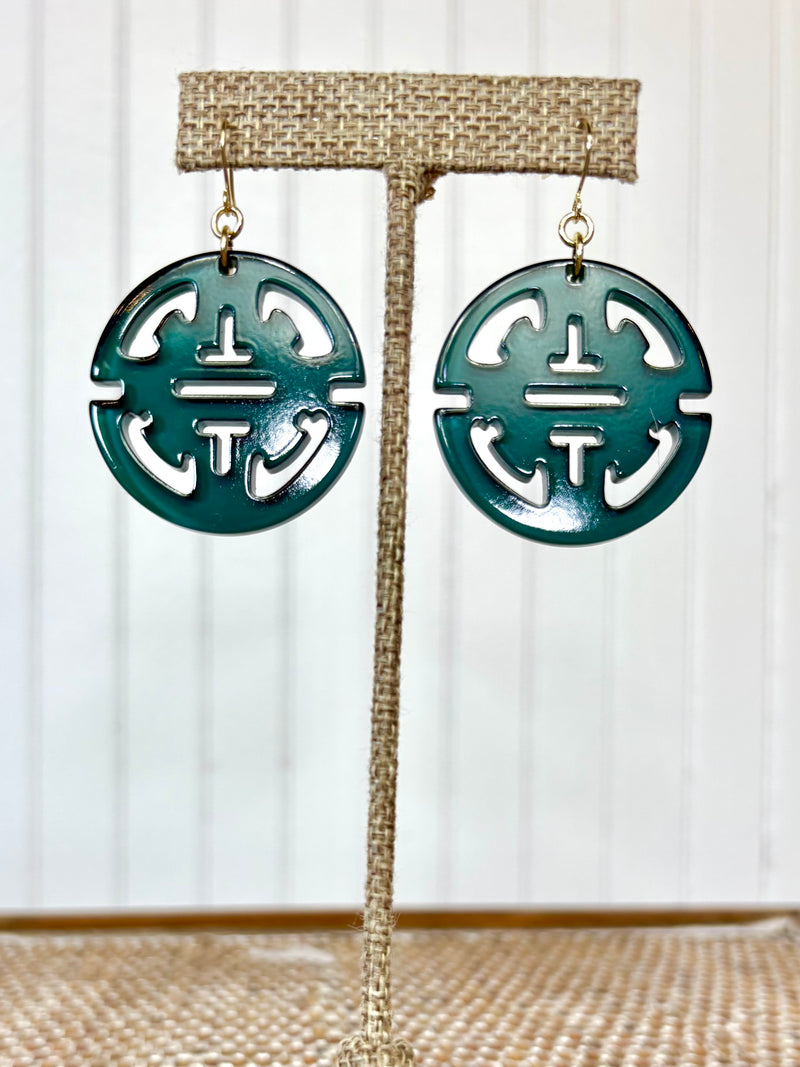 Zenzii- Pendant Drop Earrings- Teal