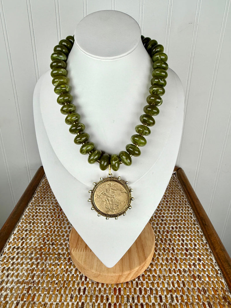 Yochi- Leaves of Fall Coin Necklace