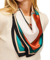 Fall-Tabulous Scarf- Nude/Teal/Rust