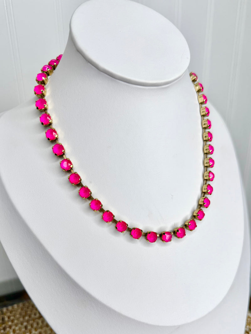 Tova- Sarina Necklace- Electric Pink