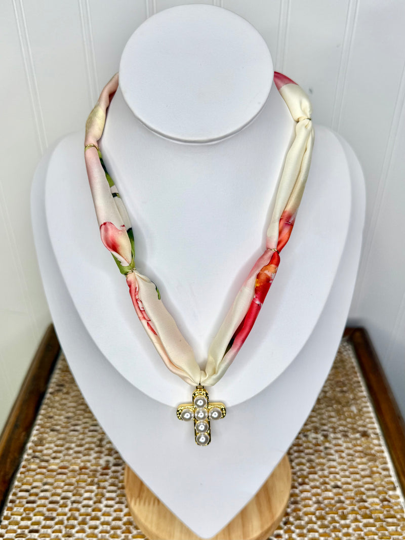 Hart Designs- Watercolor Bloom Scarf Necklace