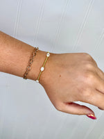 Sommer Gold Beaded Bracelet- Pearl