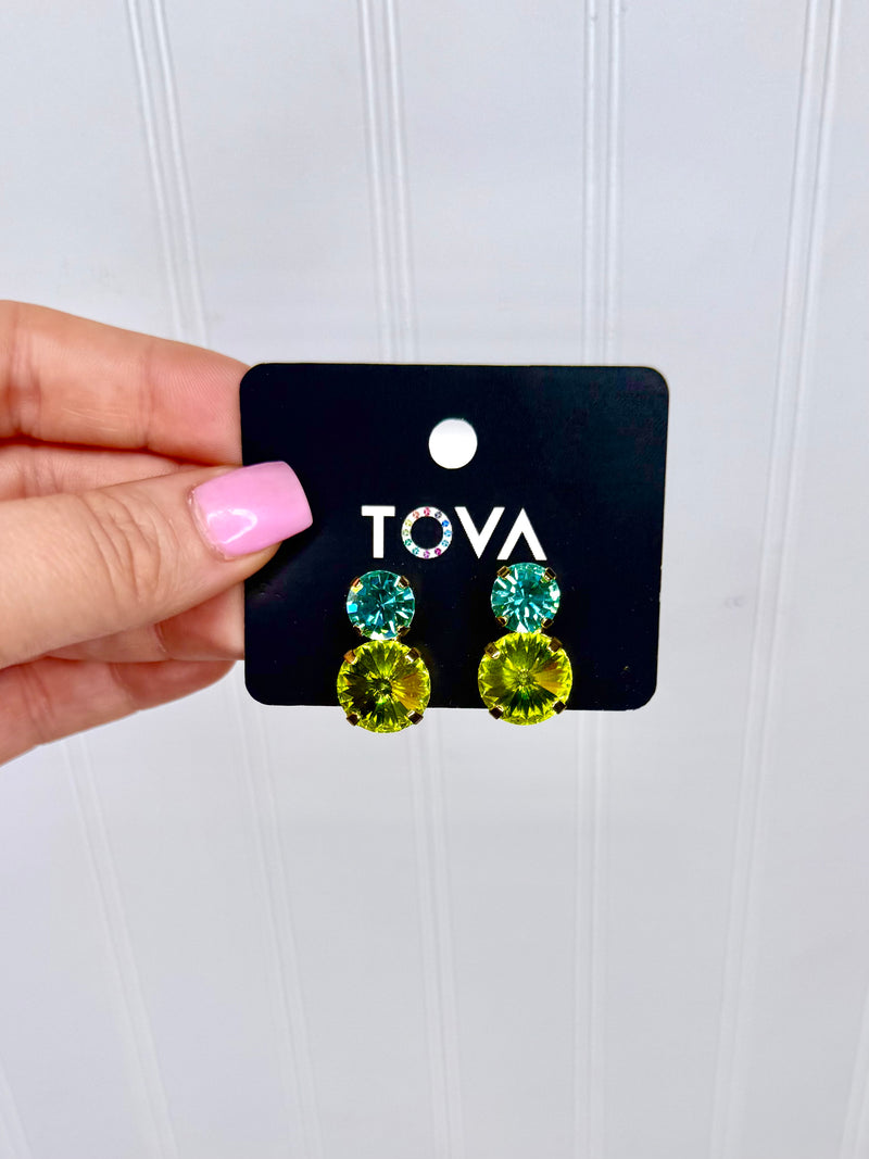 Tova- Maegan Earrings- Citrus/Aqua Glimmer