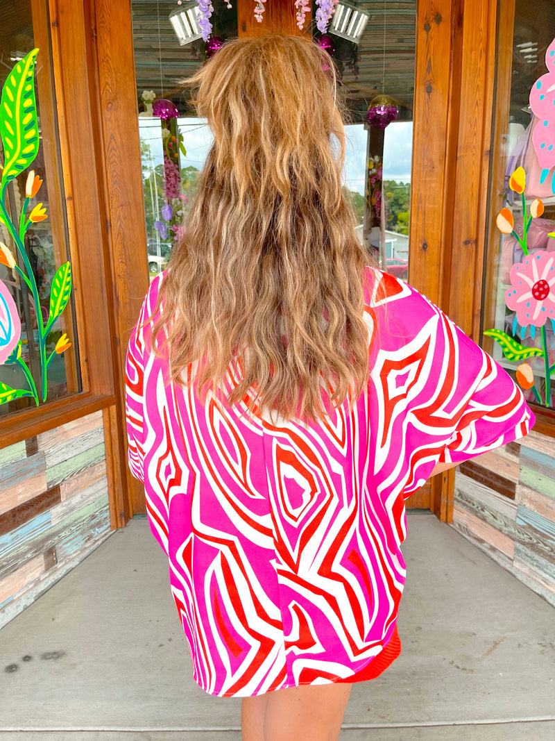 Abstract Zebra Top