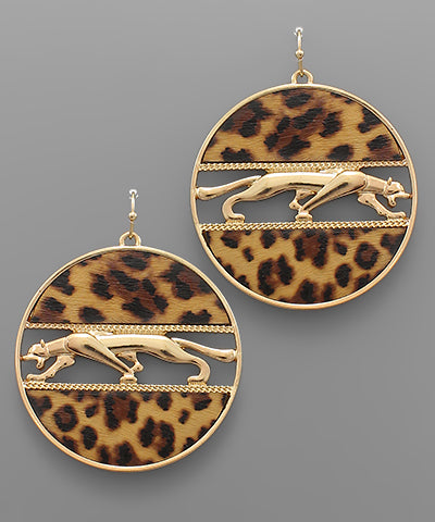 Wild Glam Earrings- Brown