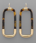 Rectangle Tortoise Earrings