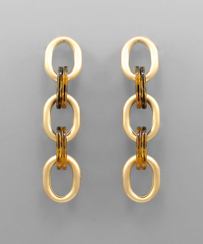 Tortoise Chain Earrings