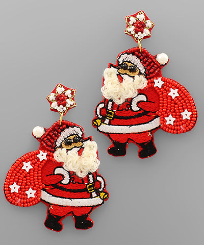 Jolly Santa Earrings