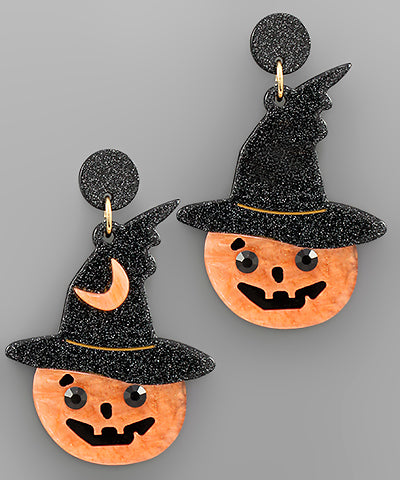Spells and Sparkles Pumpkin Earrings