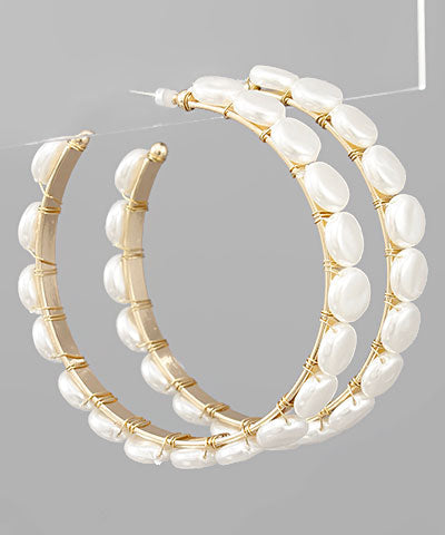 Saturday Sun Pearl Hoops