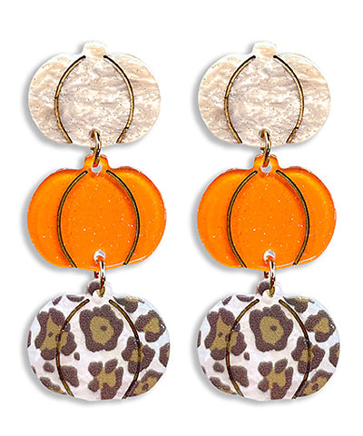 Leopard Pumpkin Earrings