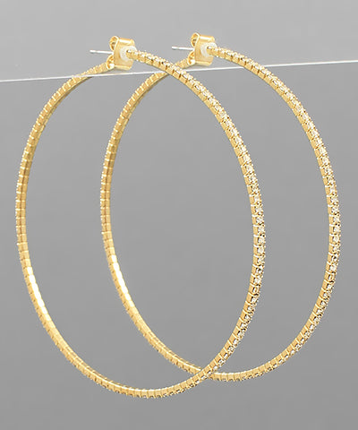 Valley Girl Rhinestone Hoops