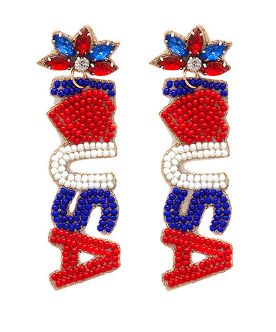 I Love USA Earrings