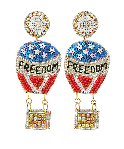 Let Freedom Ring Hot Air Balloon Earrings