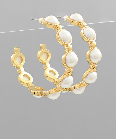 Golden Girl Pearl Hoops