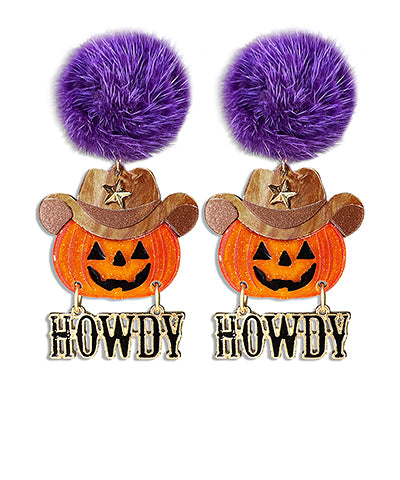 Howdy Pumpkin Earrings