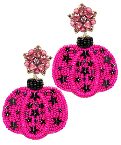 Pumpkin Wishes Earrings- Pink