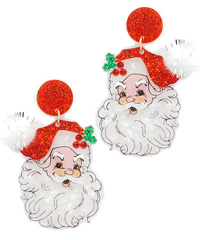 Vintage Santa Earrings