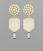 Paddle Pearl Earrings - White