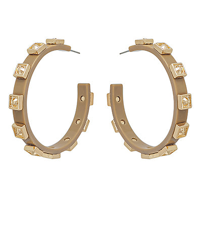 Trend Setter Hoops- Tan