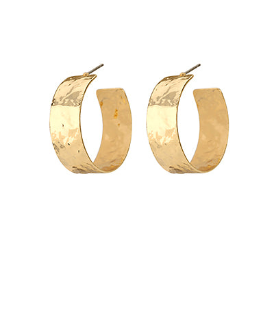 Julia Hammered Gold Hoops