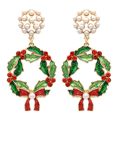 Christmas Wreath Earrings