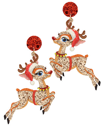 Prancing Rudolph Earrings