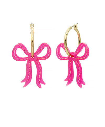 Bows Please Earrings- Pink