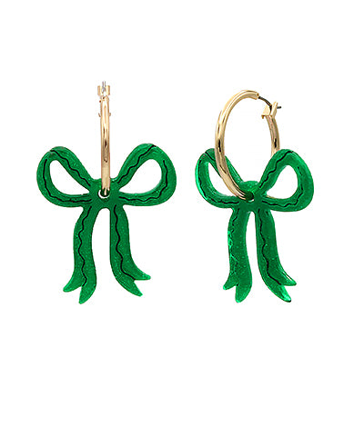 Bows Please Earrings- Green