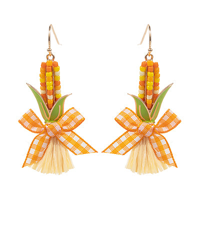 Corn Bouquet Earrings- Orange