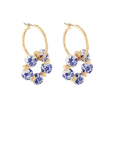 Flower Child Blue Floral Hoops