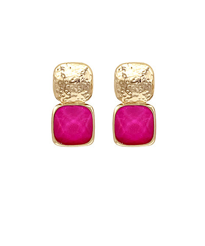 Summer Glimmer Earrings- Fuchsia