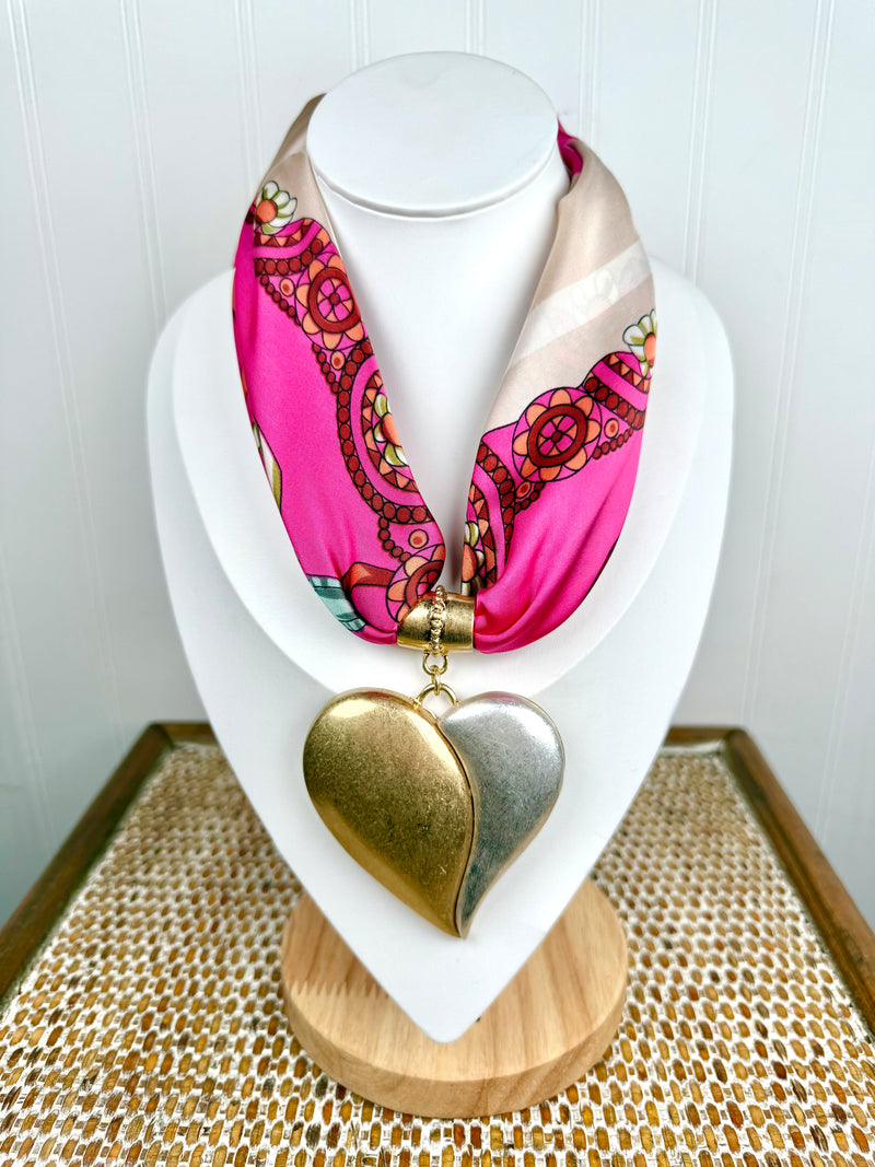 Pink Love Scarf Necklace