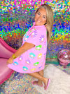 Queen Of Sparkles Pink Gauze Clam And Shell Dress