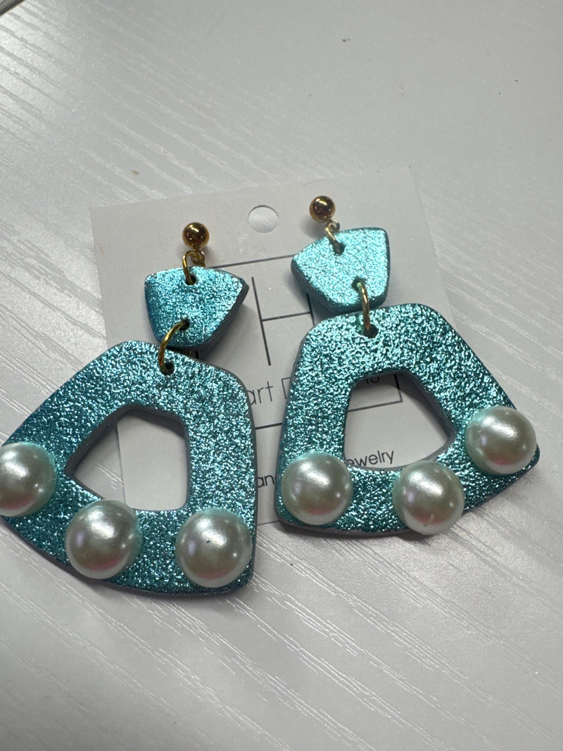 Hart Designs- Metallic Blue Earrings