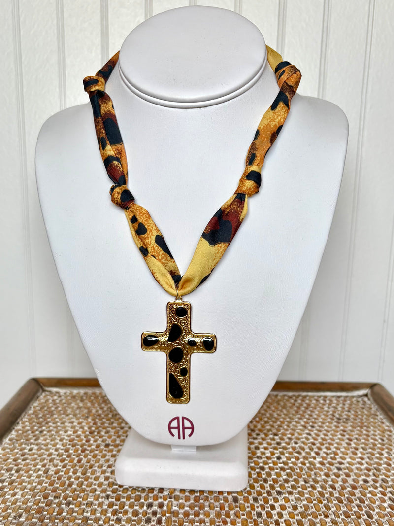 Hart Designs- Leopard Grace Scarf Necklace