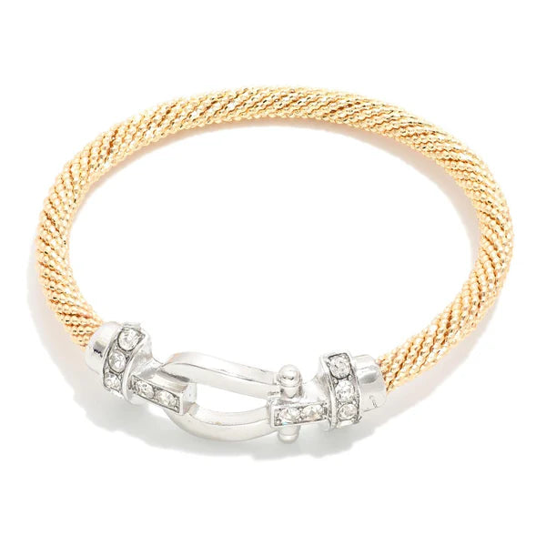 Day & Night Rope Bangle Bracelet- Gold/Silver Buckle
