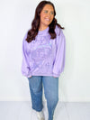 Queen of Sparkles - Lavender Tonal QOS Logo Sweatshirt