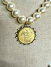 Yochi- Angel In Pearls Coin Necklace