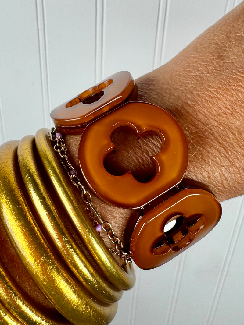 Zenzii- Felicity Clover Bracelet- Brown