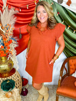 Carolina Puff Sleeve Dress- Rust