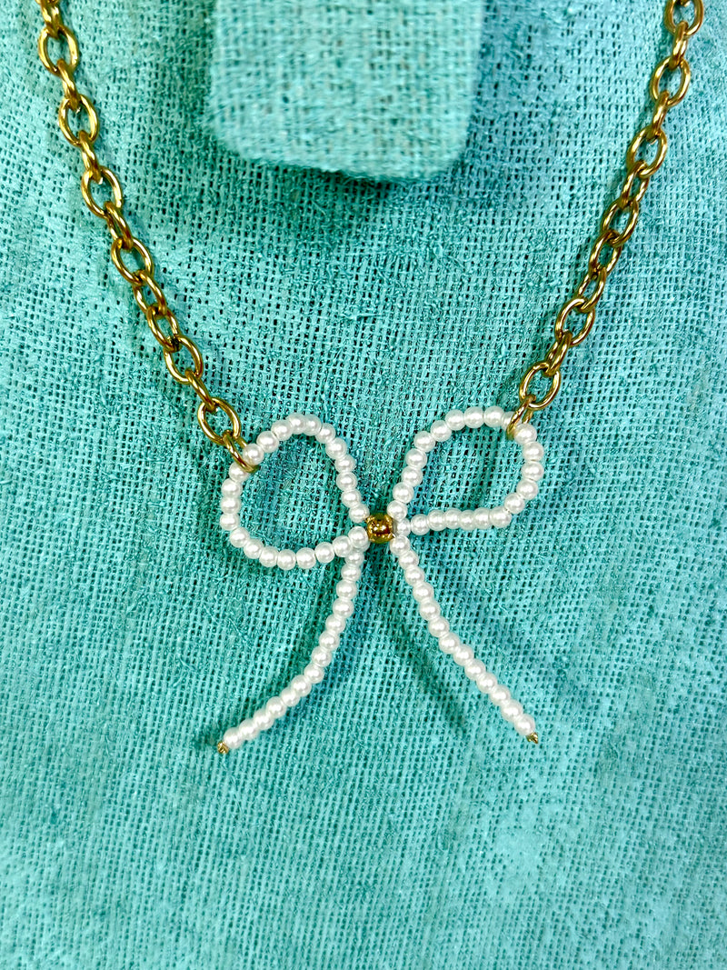 Hart Designs- Precious Pearl Bow Necklace