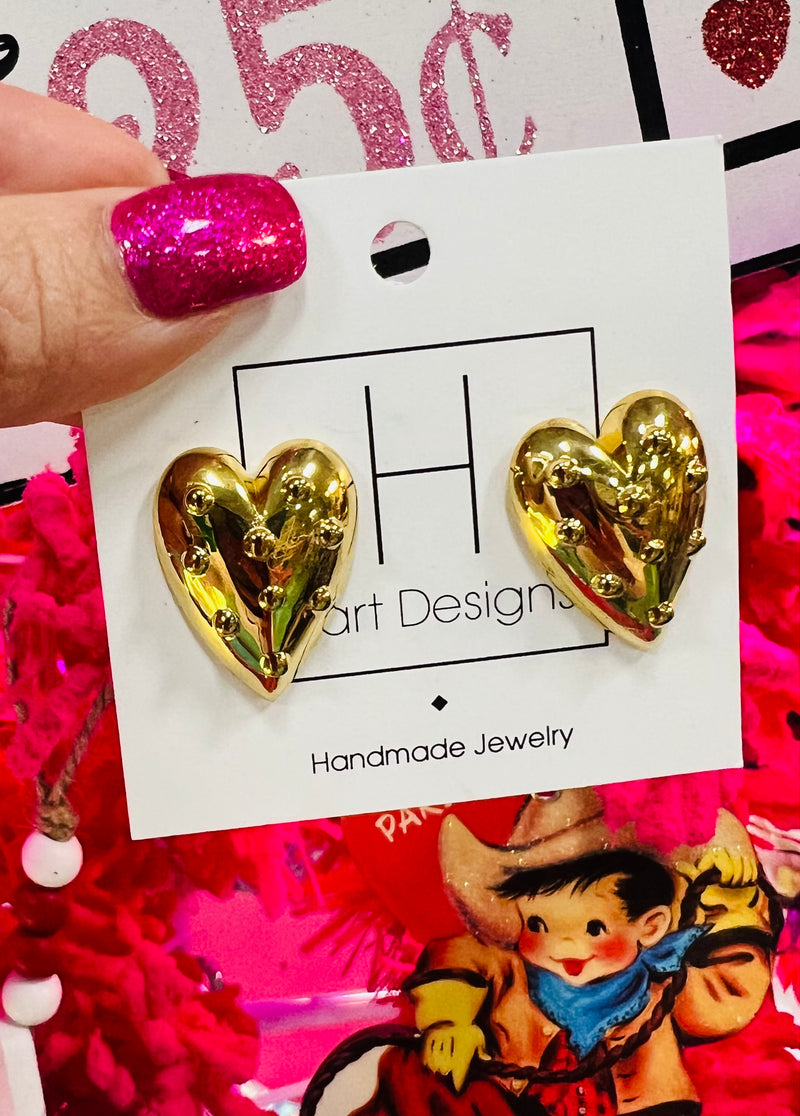 Studded Heart Earrings