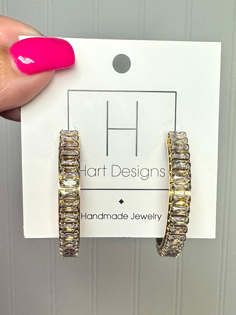 Hart Designs- Queen Jewel Hoops