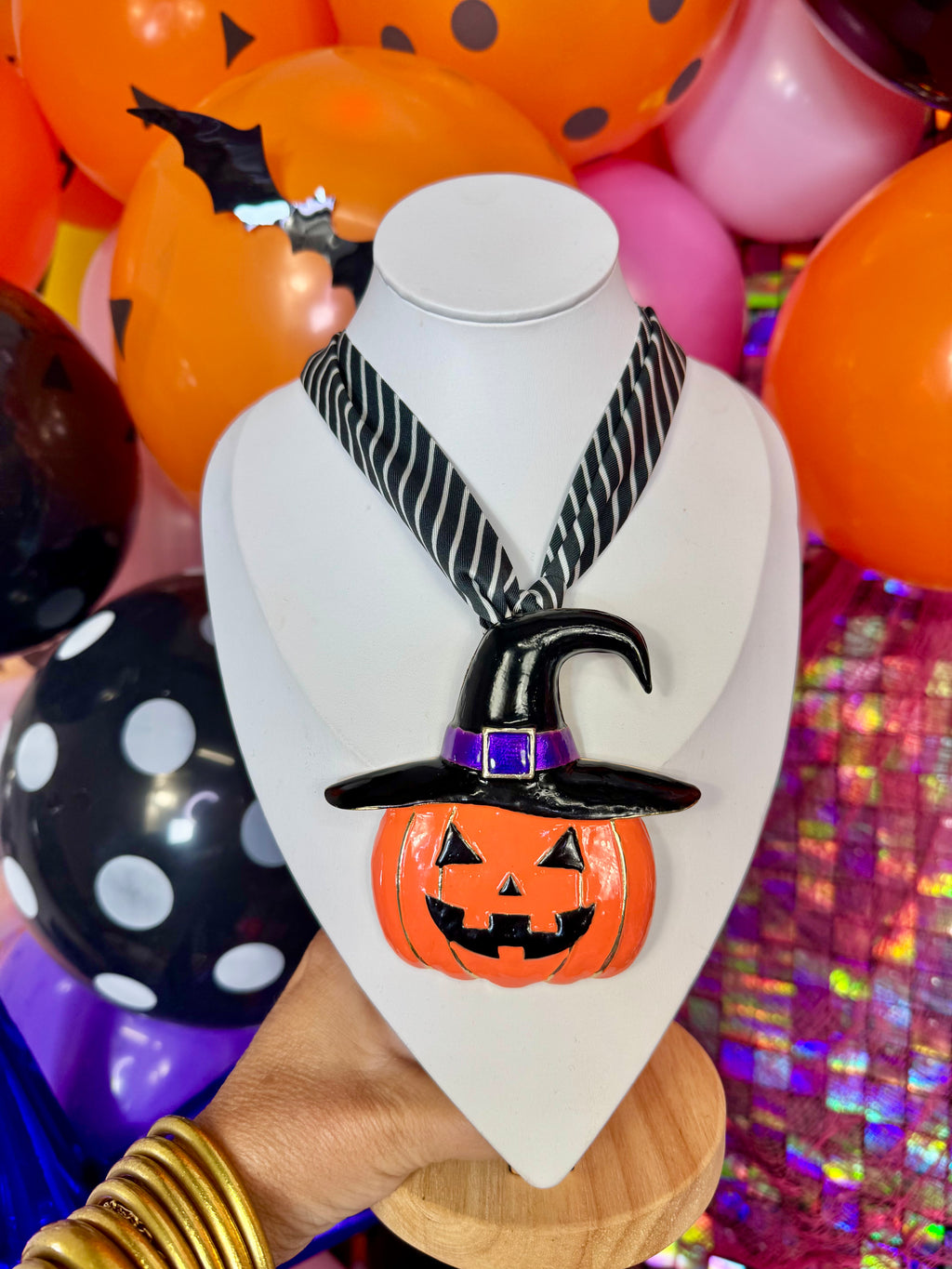 Jack-O'-Lantern Scarf Necklace