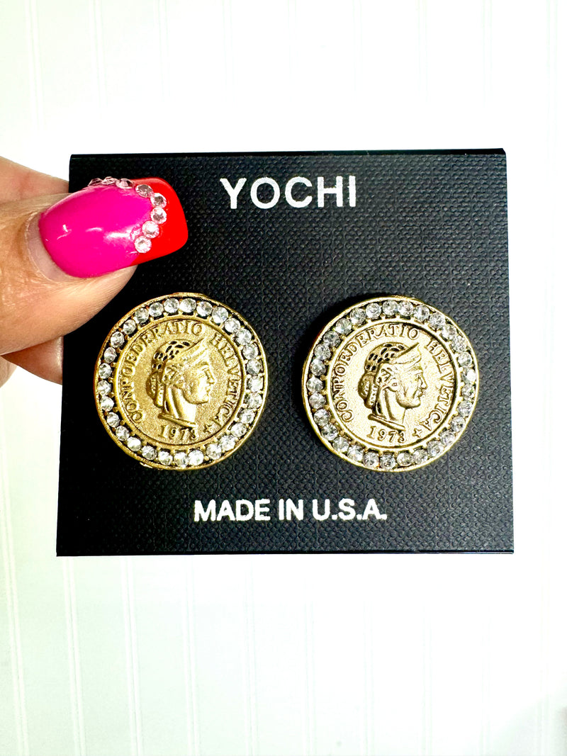 Yochi- Ava Mini Coin Studs