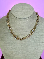 Yochi- Mary Kate Rhinestone Link Necklace