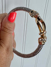Day & Night Rope Bangle Bracelet- Silver/Gold Buckle