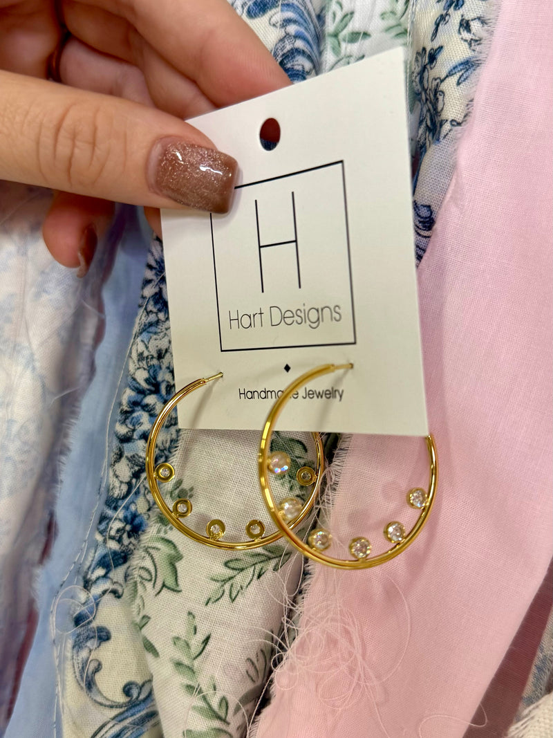 Hart Designs- Pretty In Bling Hoops